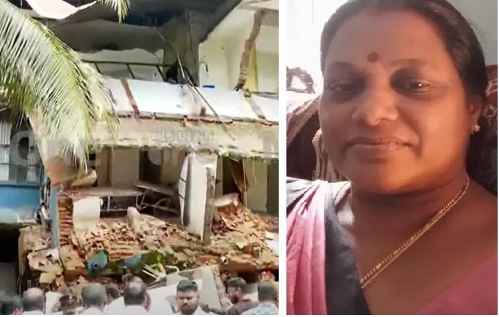 കോട്ടയം മെഡിക്കല്‍ കോളേജില്‍ കെട്ടിടം ഇടിഞ്ഞുവീണ് ഒരു സ്ത്രീ മരിച്ചു
