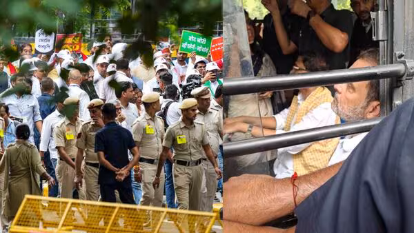വോട്ട് കൊള്ള:  തെരഞ്ഞെടുപ്പ് കമ്മീഷന്റെ ഓഫീസിലേക്ക് പ്രതിപക്ഷ എംപിമാര്‍ മാര്‍ച്ച് നടത്തി അറസ്റ്റ് വരിച്ചു
